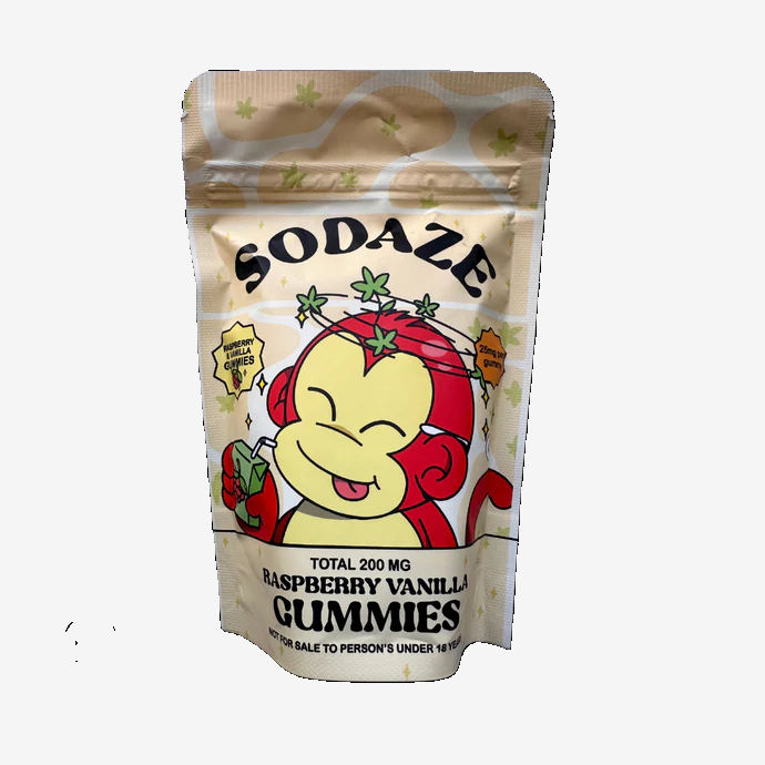 Get Sodaze Full Spectrum Raspberry Vanilla Gummy Edibles - 200mg