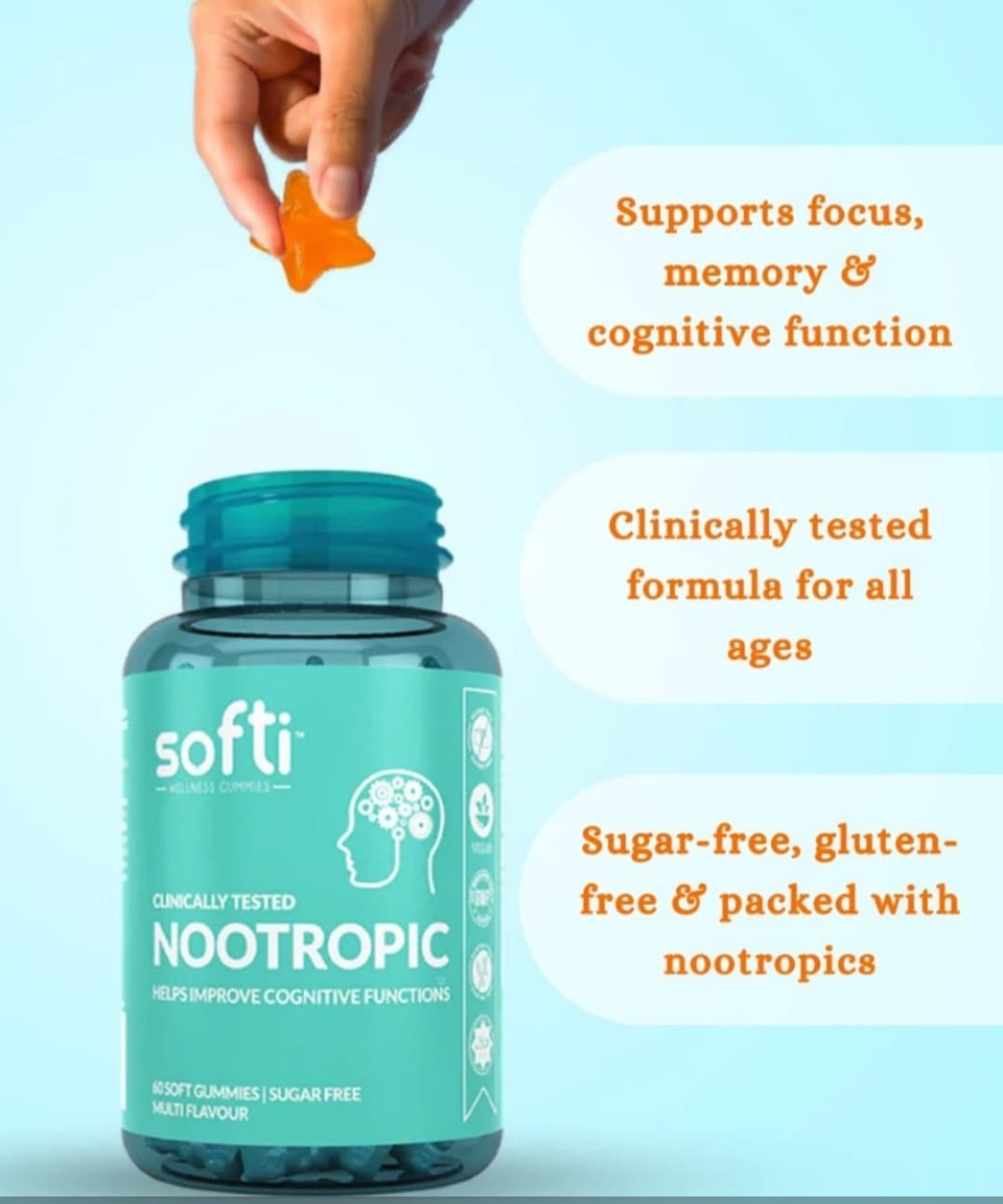 Softi Nootropic Gummies 60 pack