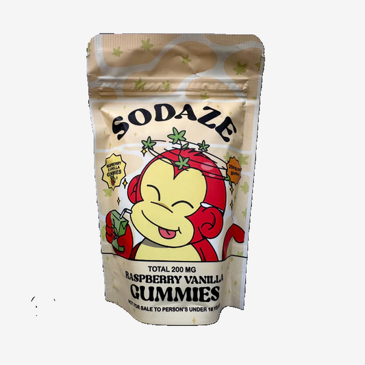 Get Sodaze Full Spectrum Raspberry Vanilla Gummy Edibles - 200mg